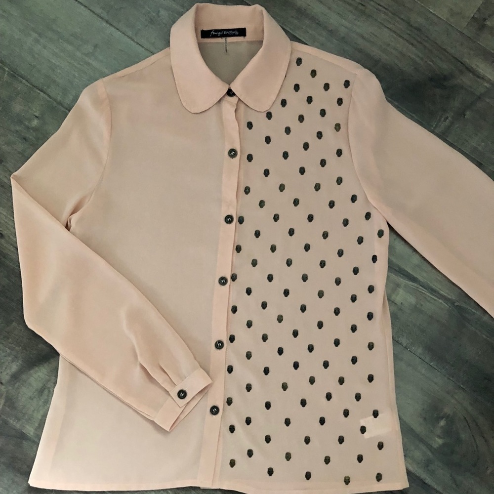 Long sleeve button up with metal detail